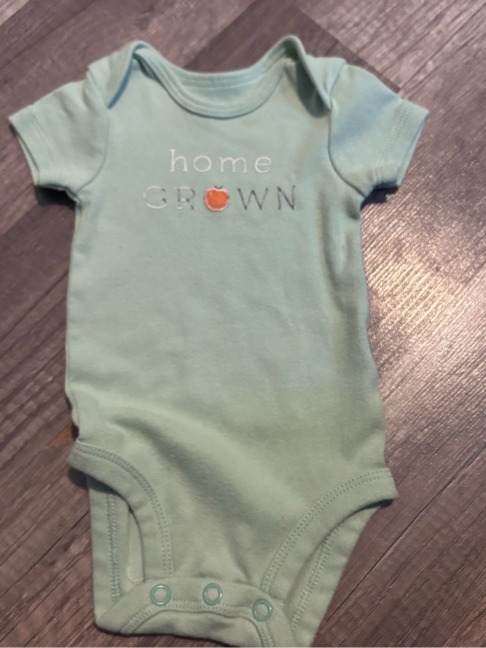 Carter's Mint Green "home GROWN" One-Piece Bodysuit